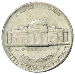 Монета 5 центов 1974 года D США