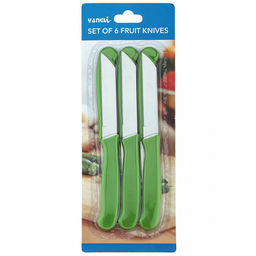 Нож для овощей 77мм, лезвие из нержавеющей стали, цветная пластмассовая ручка с отверстием в ассортименте: синий; красный; зеленый Гамма с зубчиками (Китай) Цена указана за штуку. В блистере 6 штук. - Домашняя мода фото 7