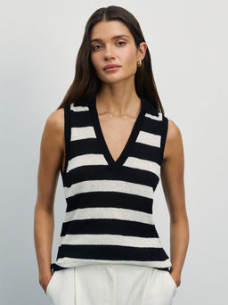 Поло без рукавов из смесового хлопка / Zarina