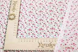 Ситец "Цветики" (ярко малиновые на белом), ш.0.95м, хлопок-100%, 100гр/м.кв