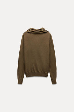 PLAIN KNIT SCARF SWEATER - Zara фото 7