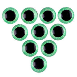 Глаза на клеевой основе, набор 10 шт., размер 1 шт. 16 мм, цвет зелёный с блёстками - Школа талантов фото 2