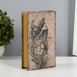 Шкатулка книга-сейф «Русалка», дерево, искусственная кожа, 21×13×5 см