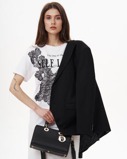 Футболка хлопковая оверсайз с аппликацией FDC005