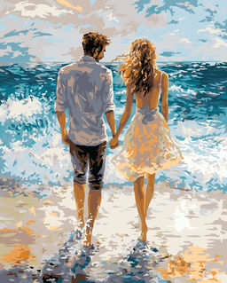 ФРЕЯ PNB/PL-343 Набор для раскрашивания по номерам 50 х 40 см В брызгах волн