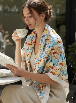 K13576 Платок (90/90см шелк) МУЛЬТИЦВЕТ_08