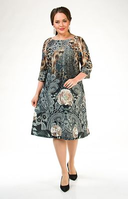 Платье с эффектным узором  леопард и цветы - Ckc collections фото 2