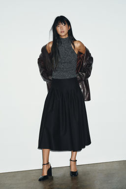 PLEATED MIDI SKIRT
