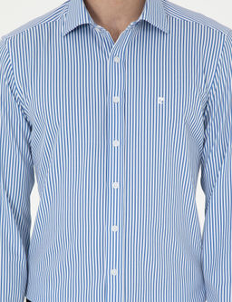 Mavi _izgili Ex. Slim Fit Uzun Kollu G_mlek
