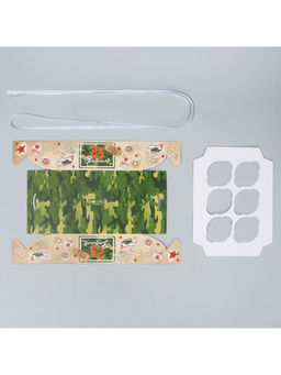 Цена за 5 шт. Коробка для капкейка, кондитерская упаковка, 6 ячеек, 23 февраля, 23?16?7.5 см