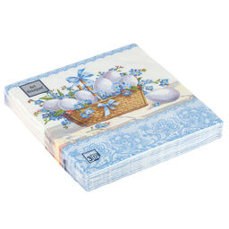 Салфетки бумажные "Art Bouquet" 33х33см, 3-х слойные, 20 штук в упаковке, 100% целлюлоза, "Пасхальная корзина" (Россия)