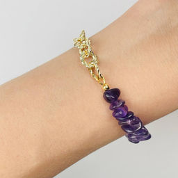 Браслет из Аметиста с цепочкой 18 см