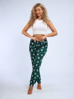 Брюки женские, модель 162, трикотаж (42 размер, Ёлочка, зеленый)