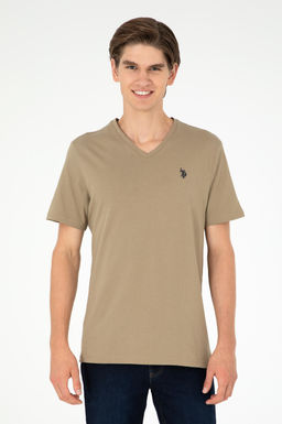 Мужская базовая футболка цвета хаки