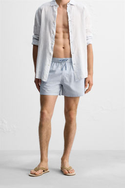 REGULAR STRIPE SEERSUCKER SWIMMING TRUNKS - Zara фото 2