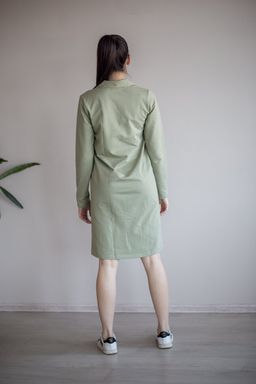 Платье-поло ФУТЕР 2хнитка ПЕНЬЕ, 95% хлопок, с длинным рукавом, - Knitka wear фото 7