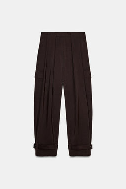 ZW COLLECTION CARGO TROUSERS WITH PLEATS - Zara фото 8