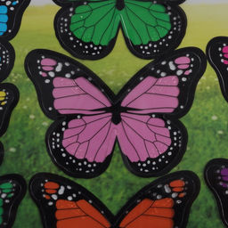 Наклейка интерьерная «Бабочки полупрозрачные», пластик, разноцветные, набор 19 шт., 5 см; 6 см; 7 см