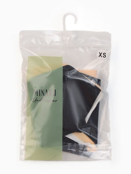 Наб бесшов трусов (3шт) жен слипы MINAKU 90%нейл/10%спанд/ласт-ца100%хл бел/беж/черн р.XS