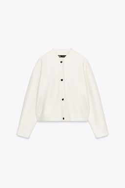 SOFT BOMBER JACKET WITH GOLDEN BUTTONS - Zara фото 7
