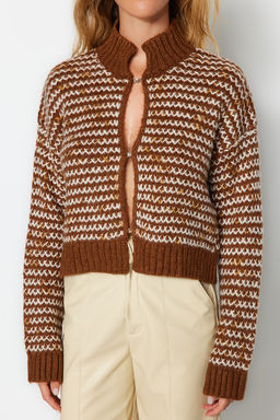 Kahverengi Yumusak Dokulu Degrade Triko H?rka TWOAW24HI00052