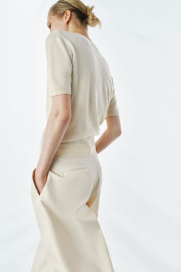 JERSEY 100% LANA MANGA CORTA / Crudo - Zara фото 3