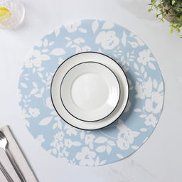 Набор салфеток сервировочных Доляна Акварель. Круг, 4 шт, d=38 см, цвет голубой  фото 2