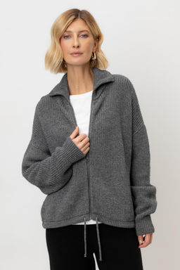 Жакет Very Neat ЕВ 30184/ш из шерсти с акрилом темно-серый фото 2