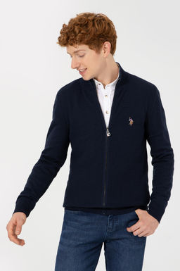Мужской темно-синий трикотажный кардиган Basic - U.s. polo assn фото 13