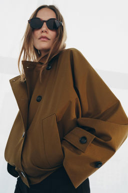 TRENCH CORTO WATER REPELLENT ZW COLLECTION / Tostado - Zara фото 2