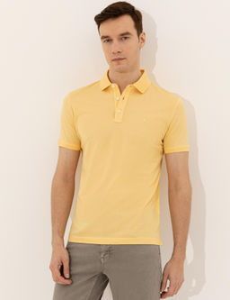 Светло-желтая облегающая базовая футболка - Cacharel фото 4