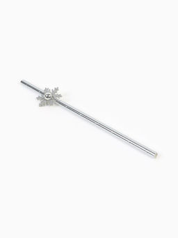 Цена за 2 шт. Трубочки для коктейлей Снежинки, серебро, 6 шт