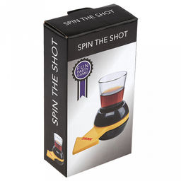 Игра настольная (питейная) "Вращайте шот": вращающийся механизм со стрелкой д6см, h4,5см, пластик; стопка стеклянная 50мл д4,6см, h6см, в коробке (Китай)