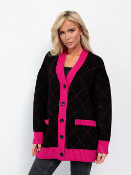 JETTY Кардиган вязаный на пуговицах оверсайз