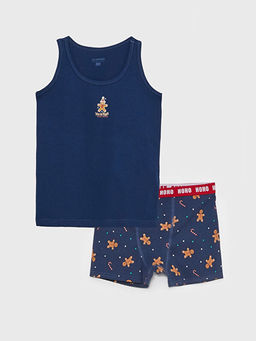 Bisiklet Yaka Y?lba?? Temal? Erkek ?ocuk Atlet ve Boxer