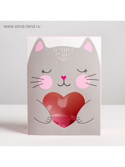 Цена за 5 шт. Коробка для сладостей Котик, 20 15 5 см - Дарите счастье фото 3