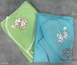 Полотенце - уголок махровые с капюшоном для новорожденных