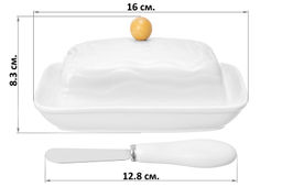 Масленка 16*12,2*8,3 см Айсберг волны + нож - Elan gallery фото 12