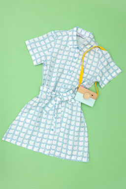 U. S. Polo Assn Тканое платье зеленого цвета с короткими рукавами для девочек - U.s. polo assn фото 7