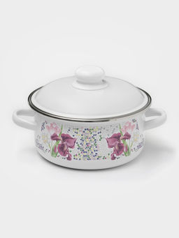 Кастрюля эмалированная «Мозаика», 2 л, d=18 см, индукция, белая