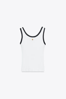 ZARA TOP WITH CONTRAST TRIMS AND BROOCH  фото 15