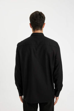 Оксфордская рубашка с воротником поло и длинным рукавом стандартного кроя - Defacto фото 13