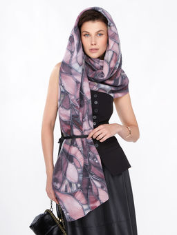 Большой, мягкий, тонкий и очень нежный двусторонний палантин с рисунком - Tantino фото 12