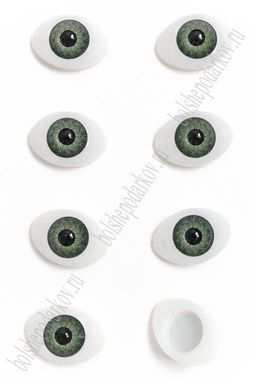 Фурнитура "Глазки объемные" 24*17 мм (20 шт) SF-3079-1-2, зеленые