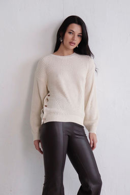 11072 Джемпер айвори с пуговицами - Martichelli фото 17