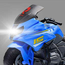 Мотоцикл "Спортивный" 1:20 (свет, звук) в коробке (цвет синий)