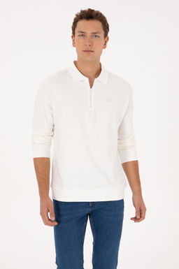 Erkek Beyaz Sweatshirt