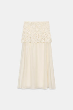 FALDA MIDI COMBINADA CROCHET / Crudo - Zara фото 10