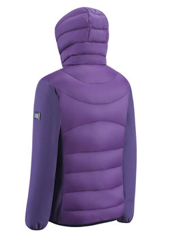 Куртка женская гибридная стёганая с капюшоном с графеновой подкладкой фиолетового цвета 9630_1F