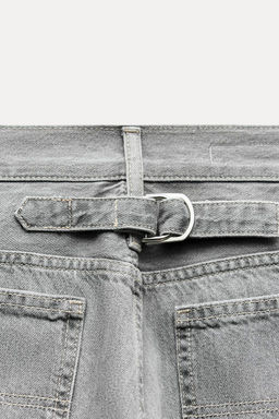 TRF HIGH-WAIST WIDE-LEG JEANS WITH BELT LOOP - Zara фото 10